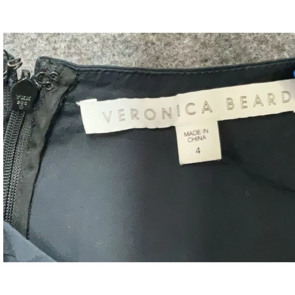 Veronica Beard Jeans Black Puff Sleeve Cotton Top sz 4 - Picture 3 of 4